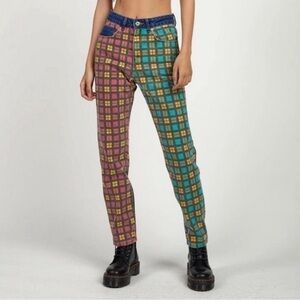 The Ragged Priest printed plaid jeans
